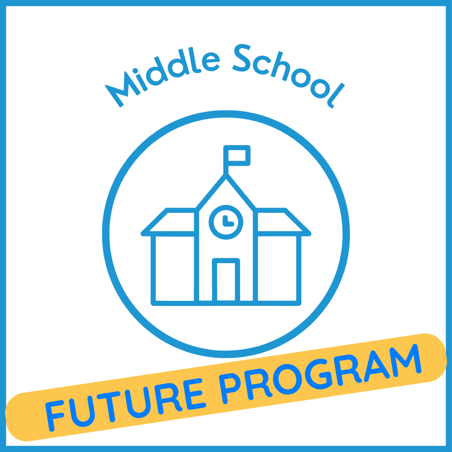 Circular icon of a school building. Text reads: Middle School, Future Program.
